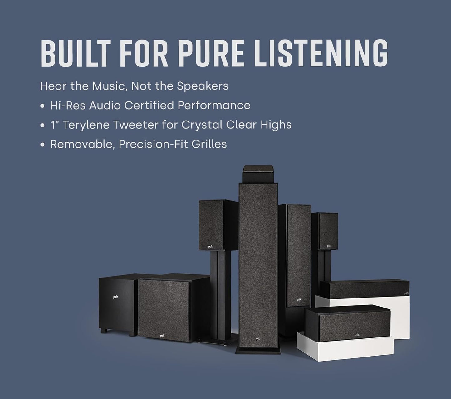 Polk Audio MXT15 Hi-Fi Compact Bookshelf Speaker (Pair)-Home theater expert Store