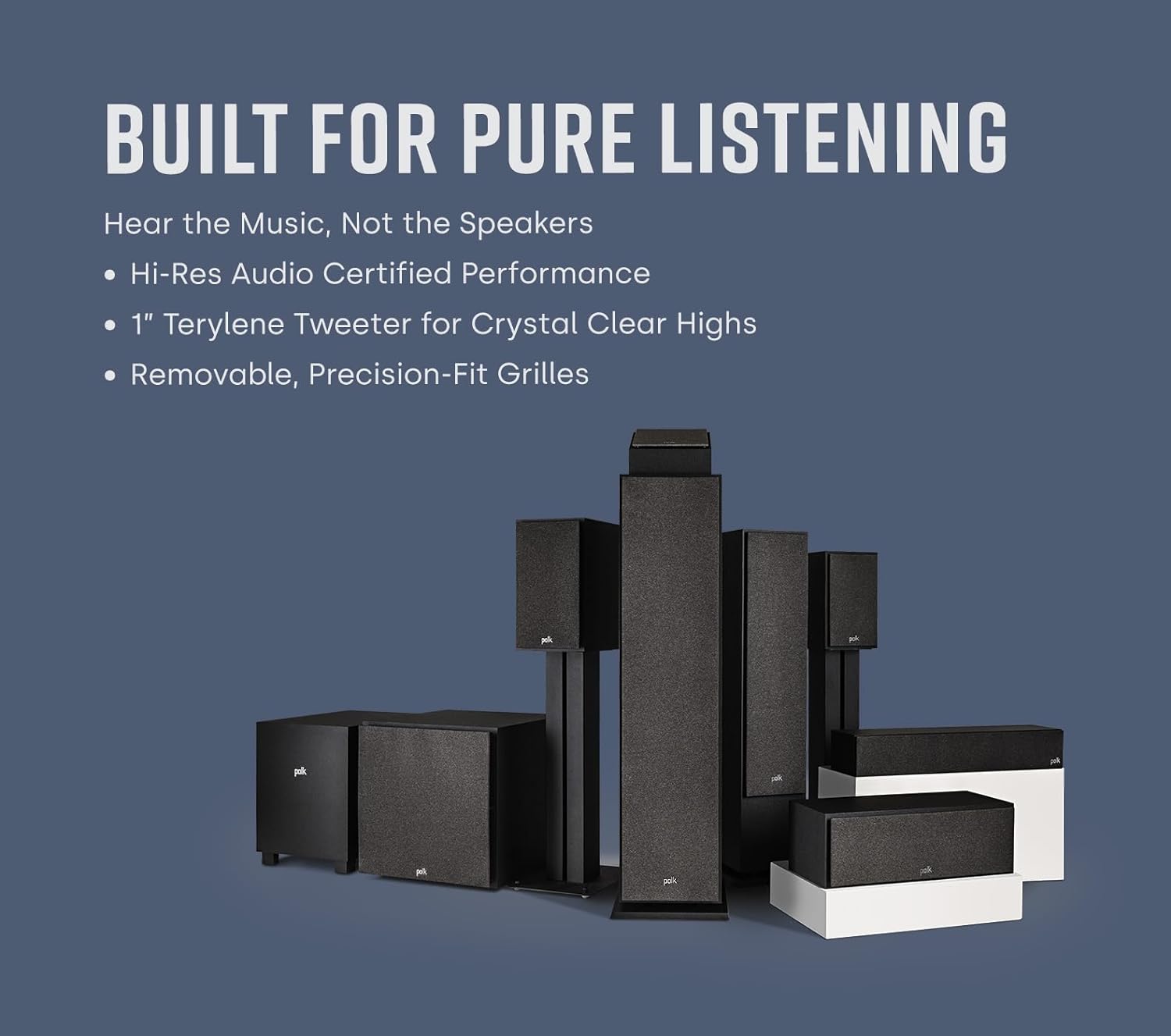 Polk Audio MXT15 Hi-Fi Compact Bookshelf Speaker (Pair)-Home theater expert Store