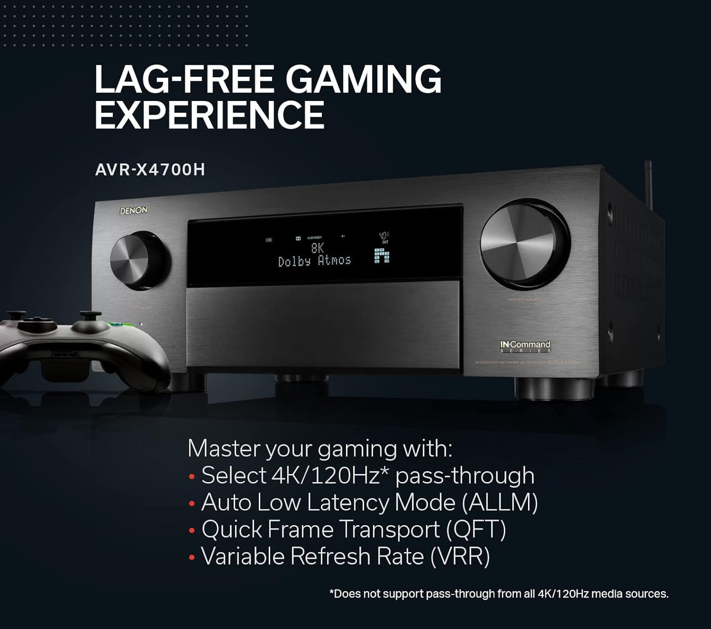 Denon AVC X4700H 8K Ultra HD 9.2 Channel AV Receiver