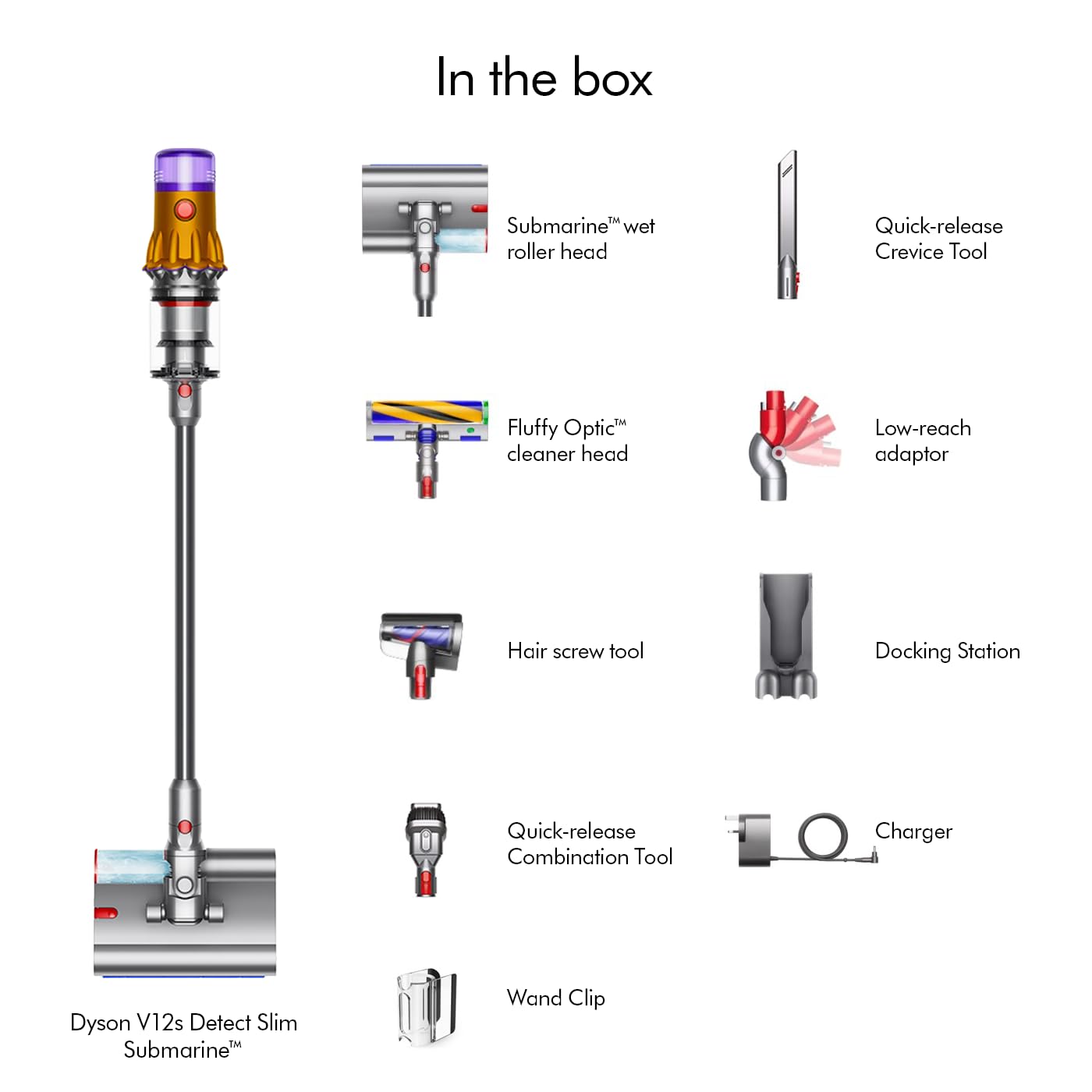 Dyson V12s Detect Slim Submarine complete Cordless Vacuum Cleaner