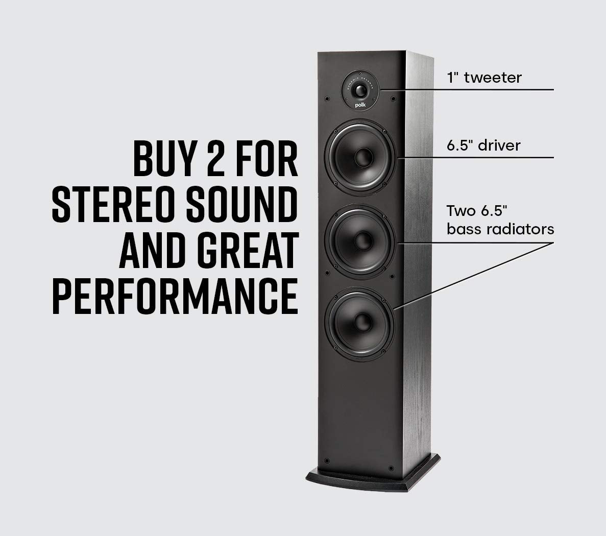 Polk Audio T50 2-Way Floor Standing Speaker (Pair)-Home theater expert Store