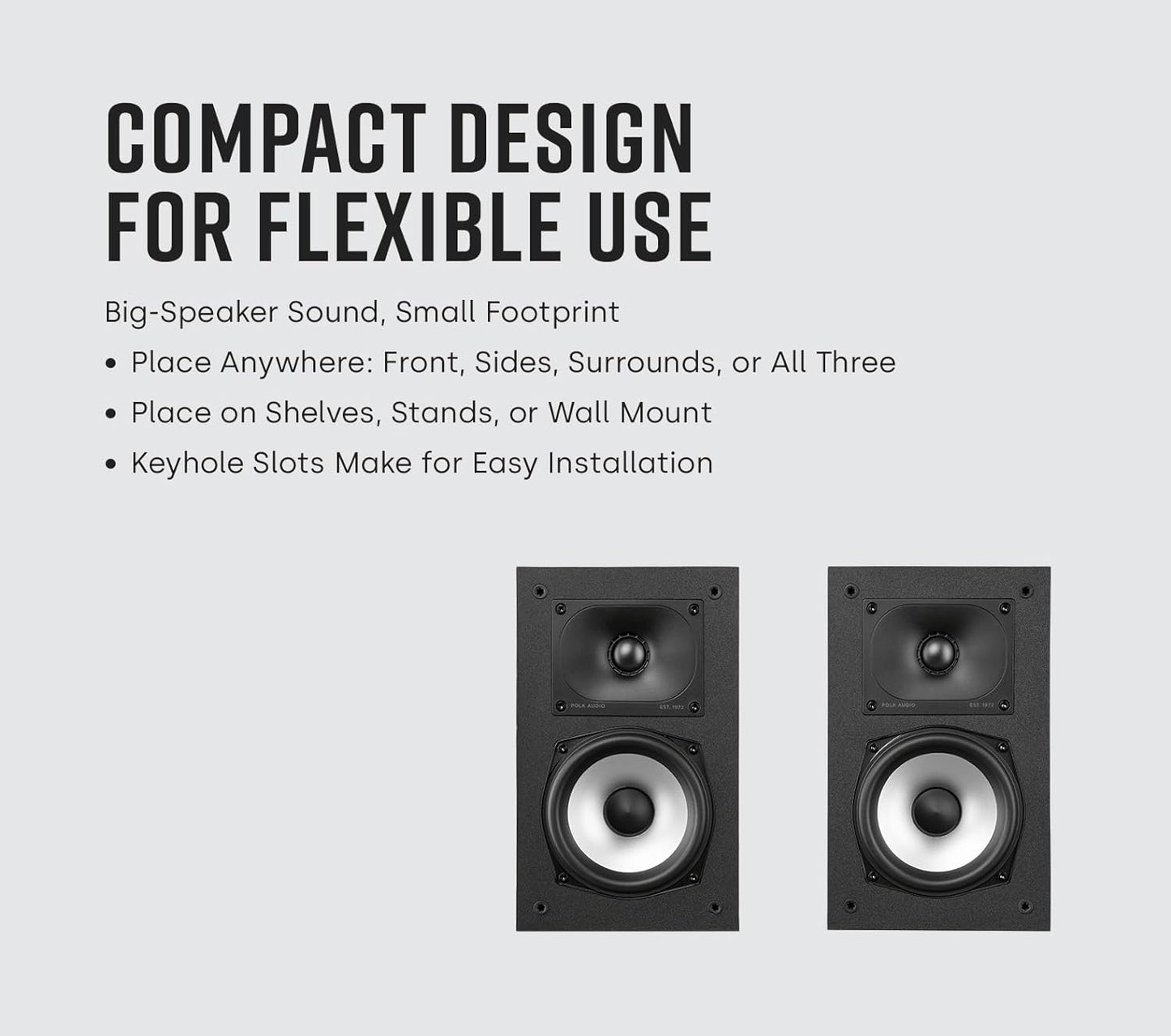 Polk Audio MXT15 Hi-Fi Compact Bookshelf Speaker (Pair)-Home theater expert Store