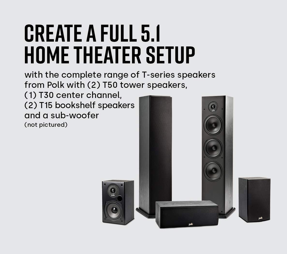 Polk Audio T50 2-Way Floor Standing Speaker (Pair)-Home theater expert Store