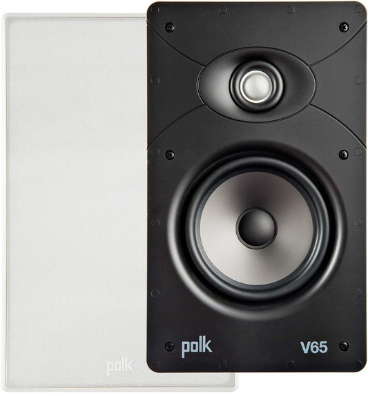 Polk Audio V65 High Performance Lightweight In-Wall Rectangular Speaker(Each)-Home theater expert Store