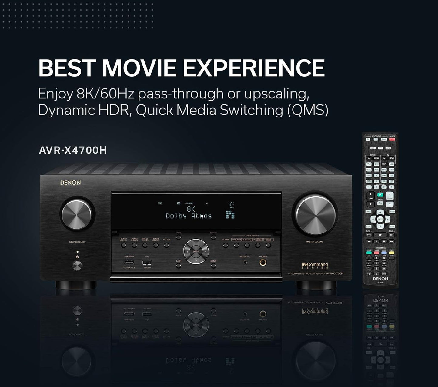 Denon AVC X4700H 8K Ultra HD 9.2 Channel AV Receiver