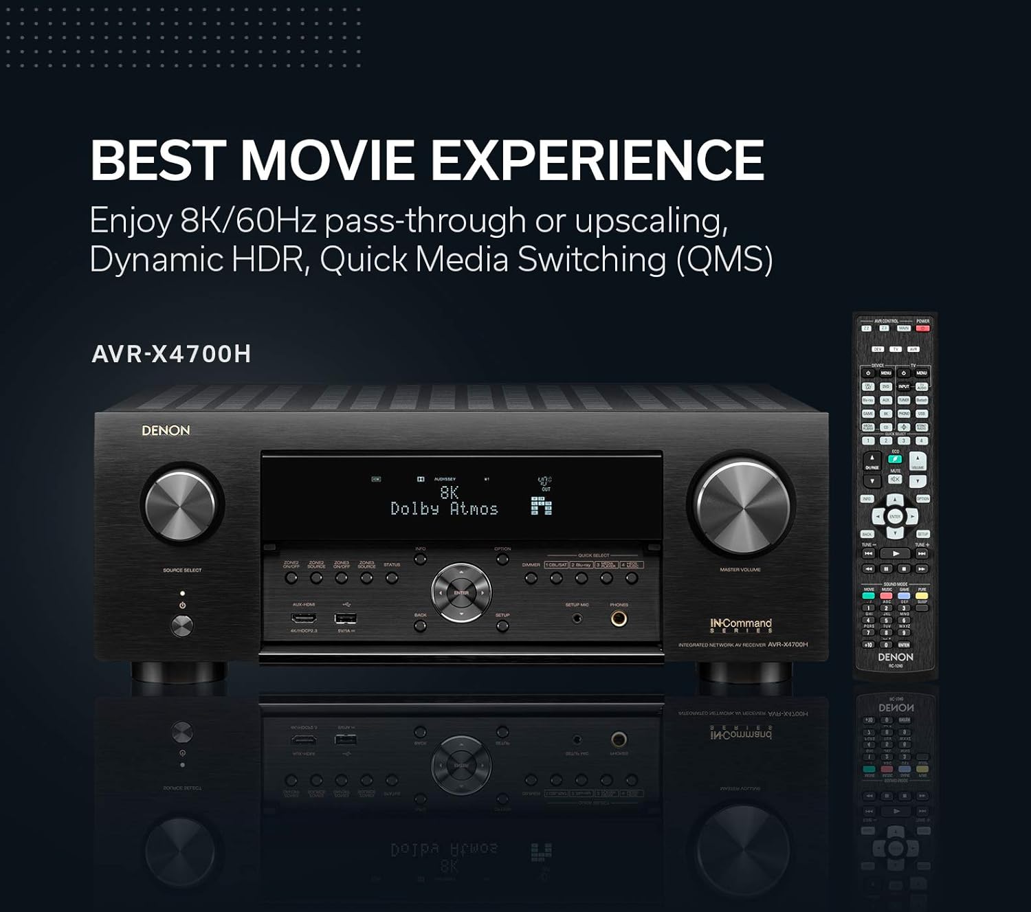 Denon AVC X4700H 8K Ultra HD 9.2 Channel AV Receiver