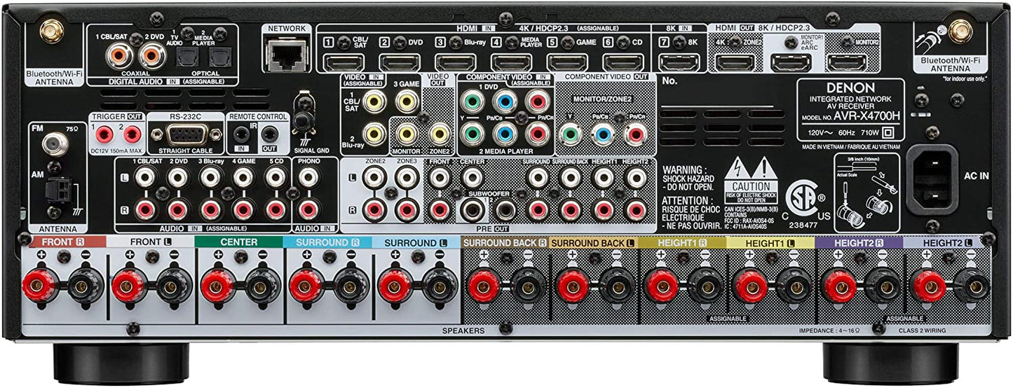 Denon AVC X4700H 8K Ultra HD 9.2 Channel AV Receiver