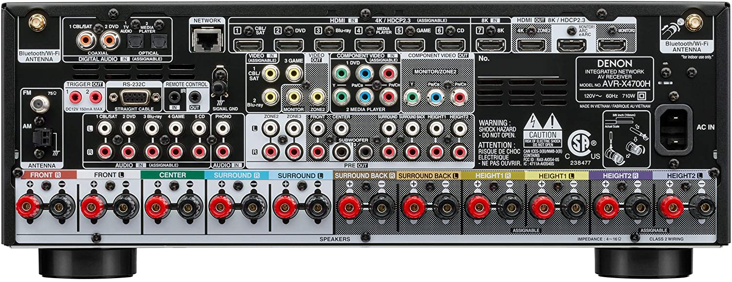 Denon AVC X4700H 8K Ultra HD 9.2 Channel AV Receiver