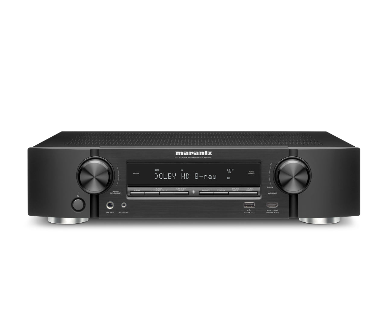 AV Receiver - Marantz NR-1510 5.2-Channel 4K Ultra HD AV Receiver With HEOS