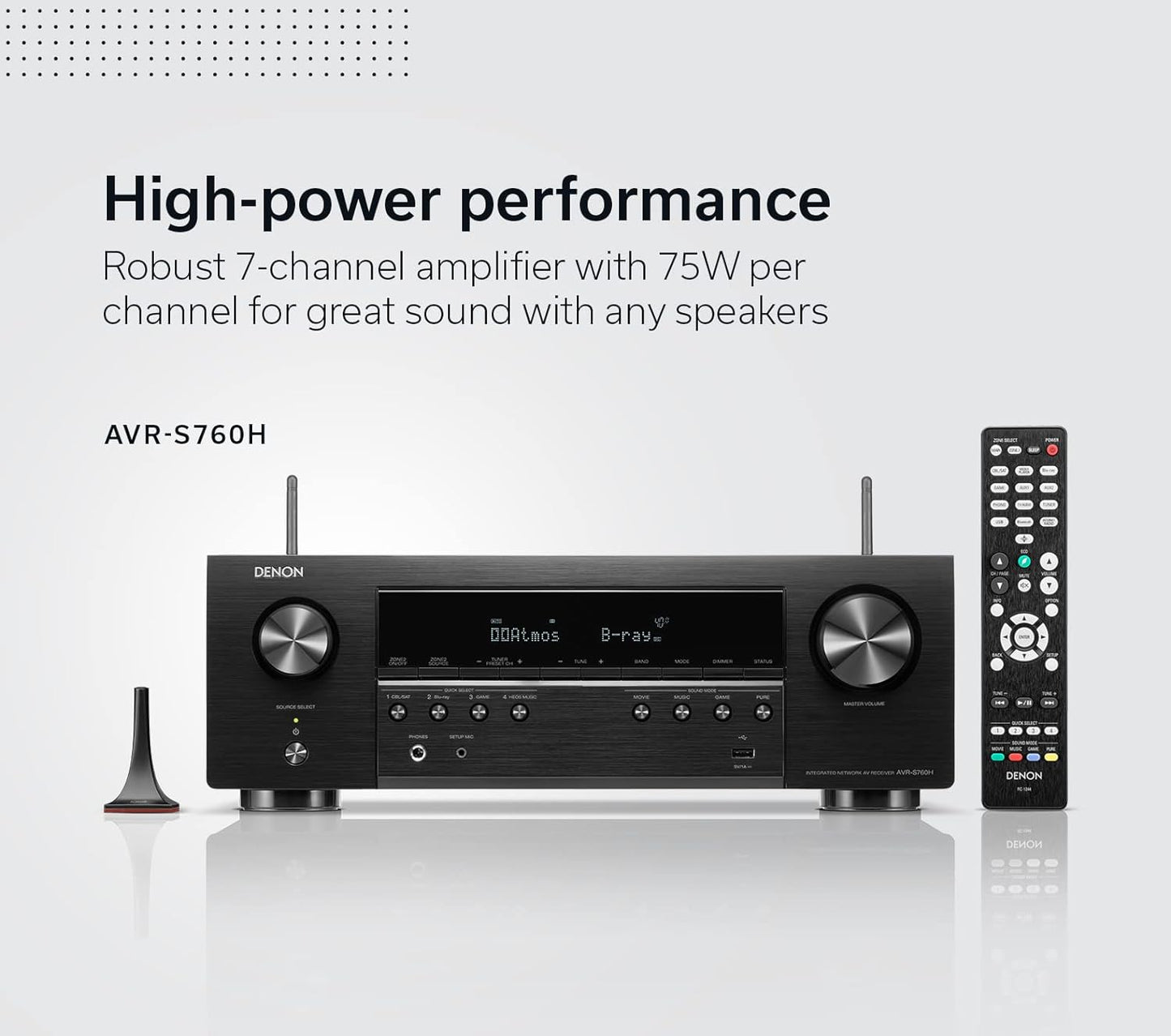 Denon AVR-S760H 7.2 Channel 8K AV Receiver with 3D Audio