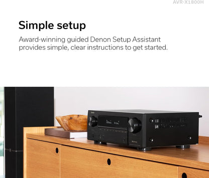 Denon AVR-X1800H 7.2-Channel 8K AV Receiver with HEOS® Built in