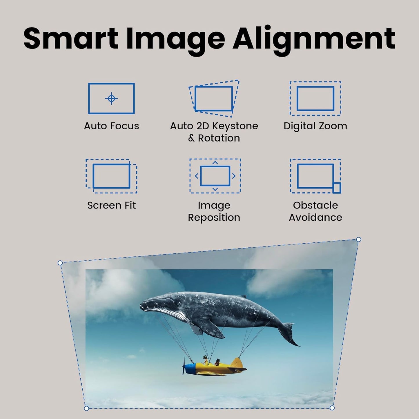 BenQ GP520 - 4K HDR UHD 2600 Lumens 4 LED Home Cinema Android Smart Portable Projector