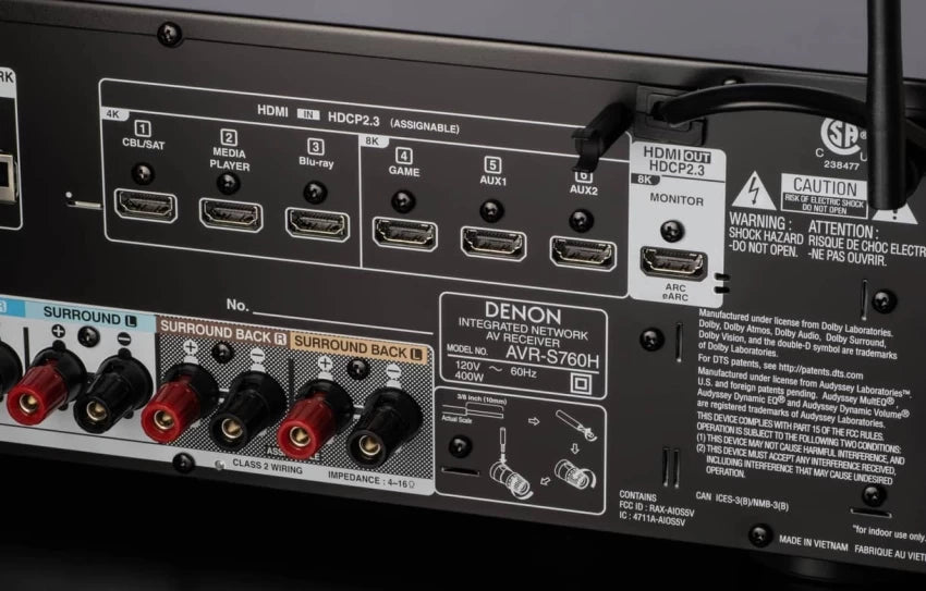 Denon AVR-S760H 7.2 Channel 8K AV Receiver with 3D Audio