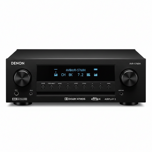 Denon AVR-S760H 7.2 Channel 8K AV Receiver with 3D Audio